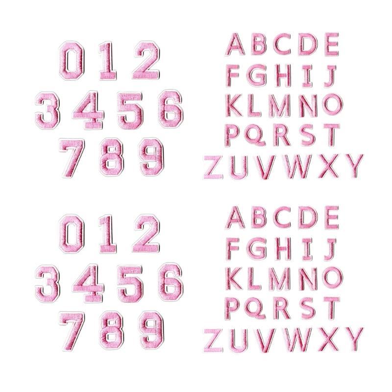 652F 72 Embroidered Letter Number Patches Washable Sewing On Decal for Backpacks Hat Designs