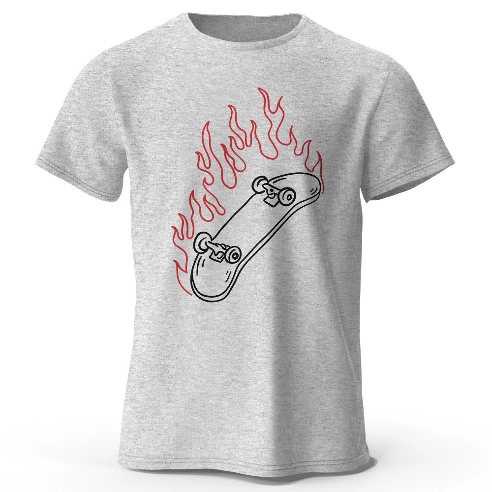 Skateboard Lovers Summer Unisexs Graphic TShirt in 100 Cotton Oversized HIP HOP Style Tops Tees for Streetwear
