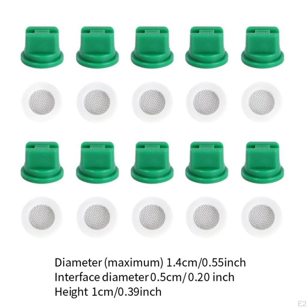 10 Agricultural Spray Nozzles with Filtering O Rings At 110° for Effective Cleaning