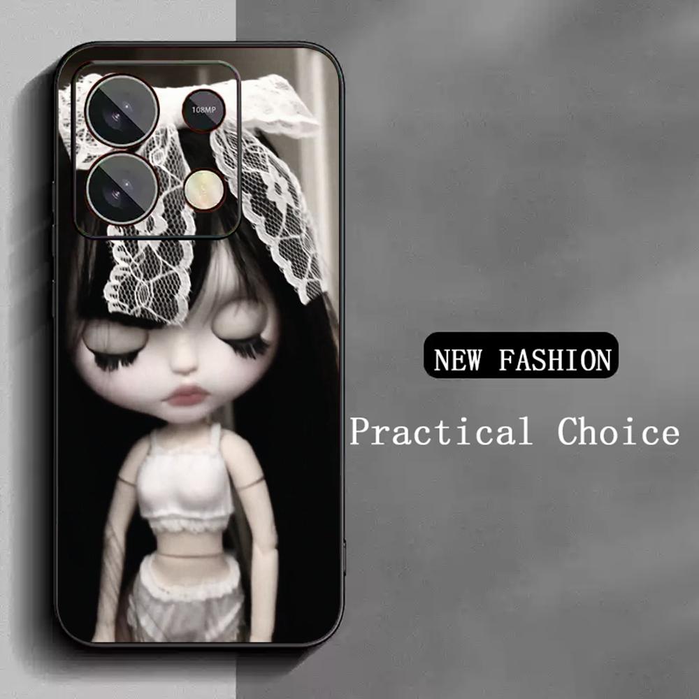 Blythe Cute doll fashion pattern design Phone Case For Redmi Note 14 13 12 11 Pro Plus S 5G 14C A3 Soft Black Phone Cover