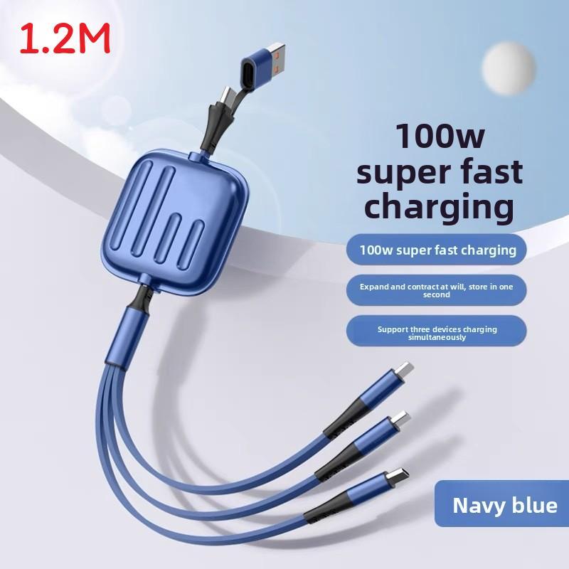 100w Fast Charging Data Cable With 12m Extensible Design For Apple Huawei Oppo Devices