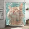 Wasserdichter Duschvorhang mit süßem Katzenmotiv Hitzebeständig Maschinenwaschbar Nicht transparent 180x180cm