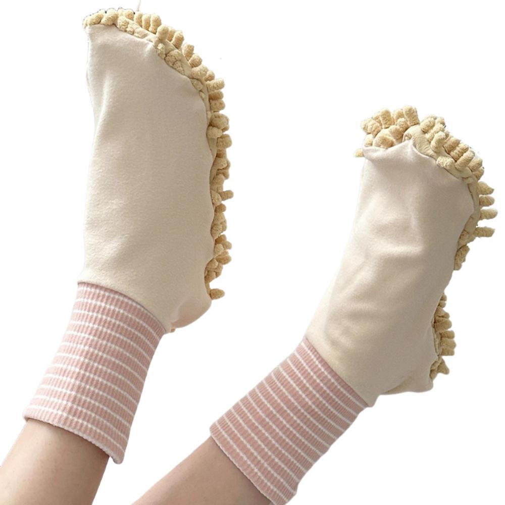 Soft Floor Socks Creative Foot Covers Multi-functional Cleaning Slippers  Household Cleaning розовый
