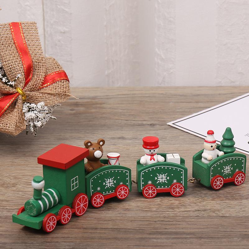 New Arrive Wooden Christmas Decorations Christmas Train for Christmas Gift зелёный