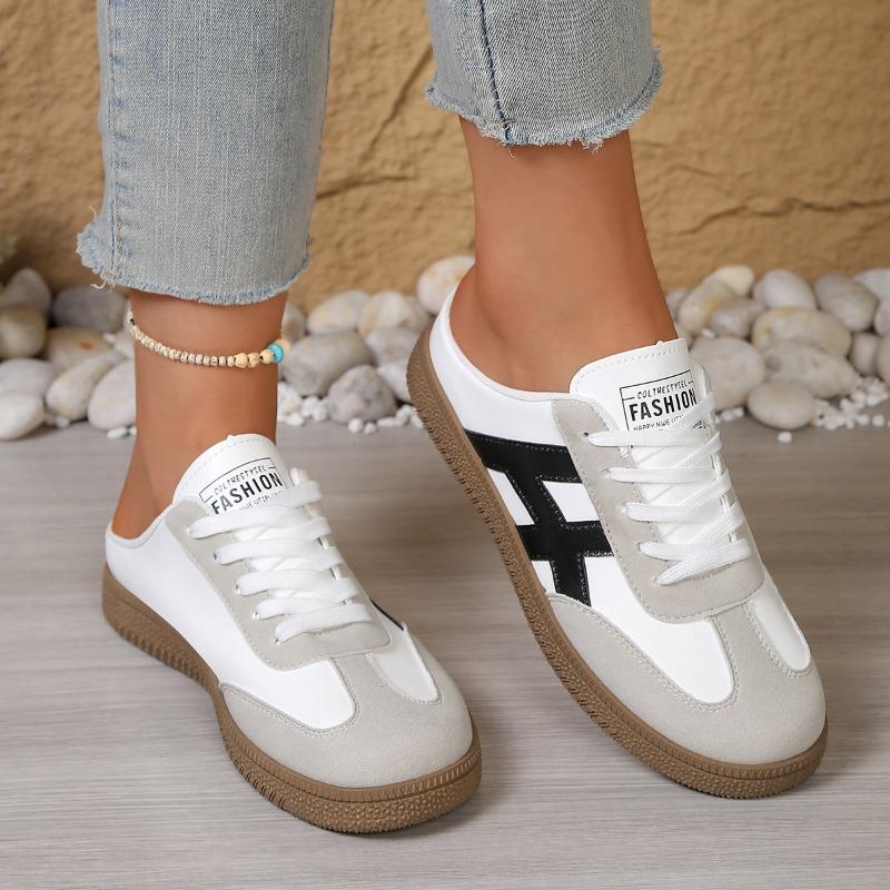 Women's Summer Flat Lightweight Casual Board Shoes, Training Style Slip-On Sports Footwear, Available In Large Sizes.