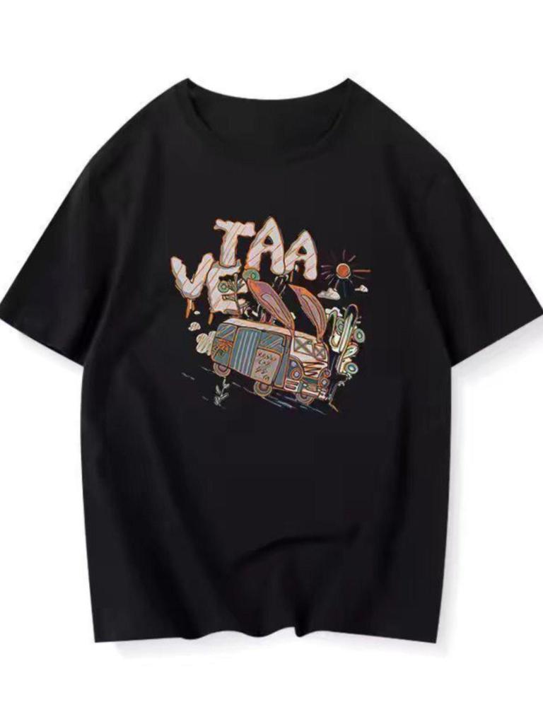 Women's Plus Size Brown Oversized T-Shirt: Loose-Fit, Short-Sleeved, Perfect for Summer Couples, Enhances Fairness, Trendy Style