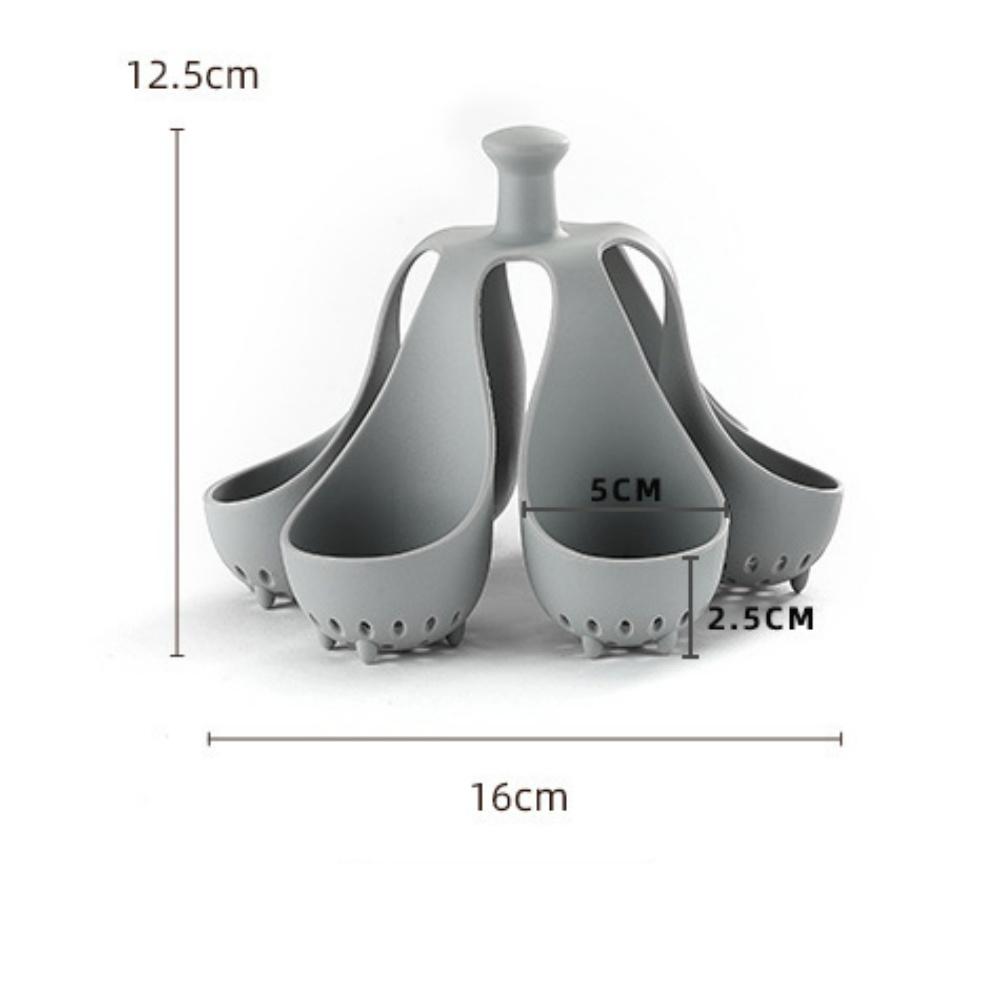 4/6 Eierkocherhalter aus Silikon, freistehender Eierkocher, Haushalts-Eiertablett, Herd, tragbares Aufbewahrungsgerät für die Küche