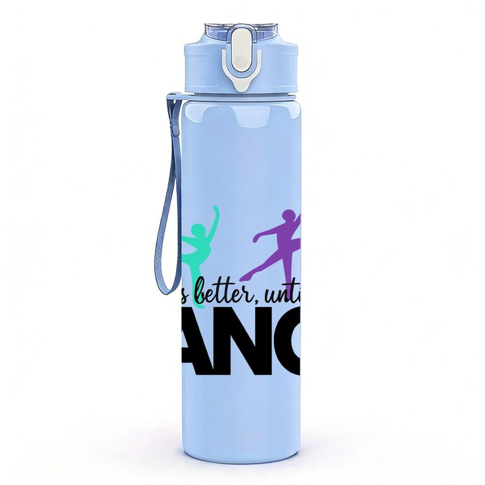 1PC Dancer Hand Silhouette Print 750ml Color Plastic Sports Water Bottle Leakproof Flip Straw Lid Suitable for Sports Office Home Use