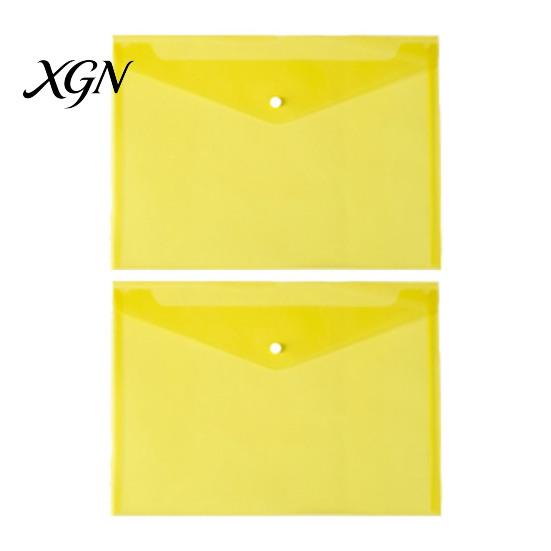 Translucent Document Case 2PCS A4 Size Folders with Snap Closure, Waterproof Thickened PVC Durable Paper Protector File Organizer, Lightweight Storage
