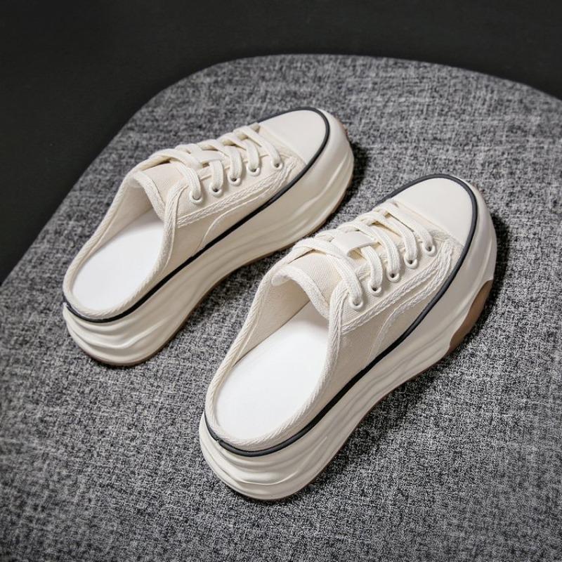 Scarpe Dad estive nuove per studentesse con plateau scarpe sportive borsa casual da donna tela mezza ciabatta