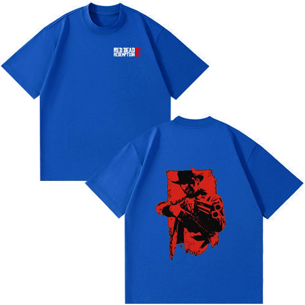 Red Dead Redemption 2 Game Graphic T Shirts Mens Clothing High Quality Fashion Summer Couple ONeck Cotton Short Sleeve Tshirt
