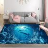 Ocean 3D Illusion Area Rug – Modern Short Plush Non-Slip Floor Mat, Thick Play Crawling Carpet for Kids Bedroom Living Room