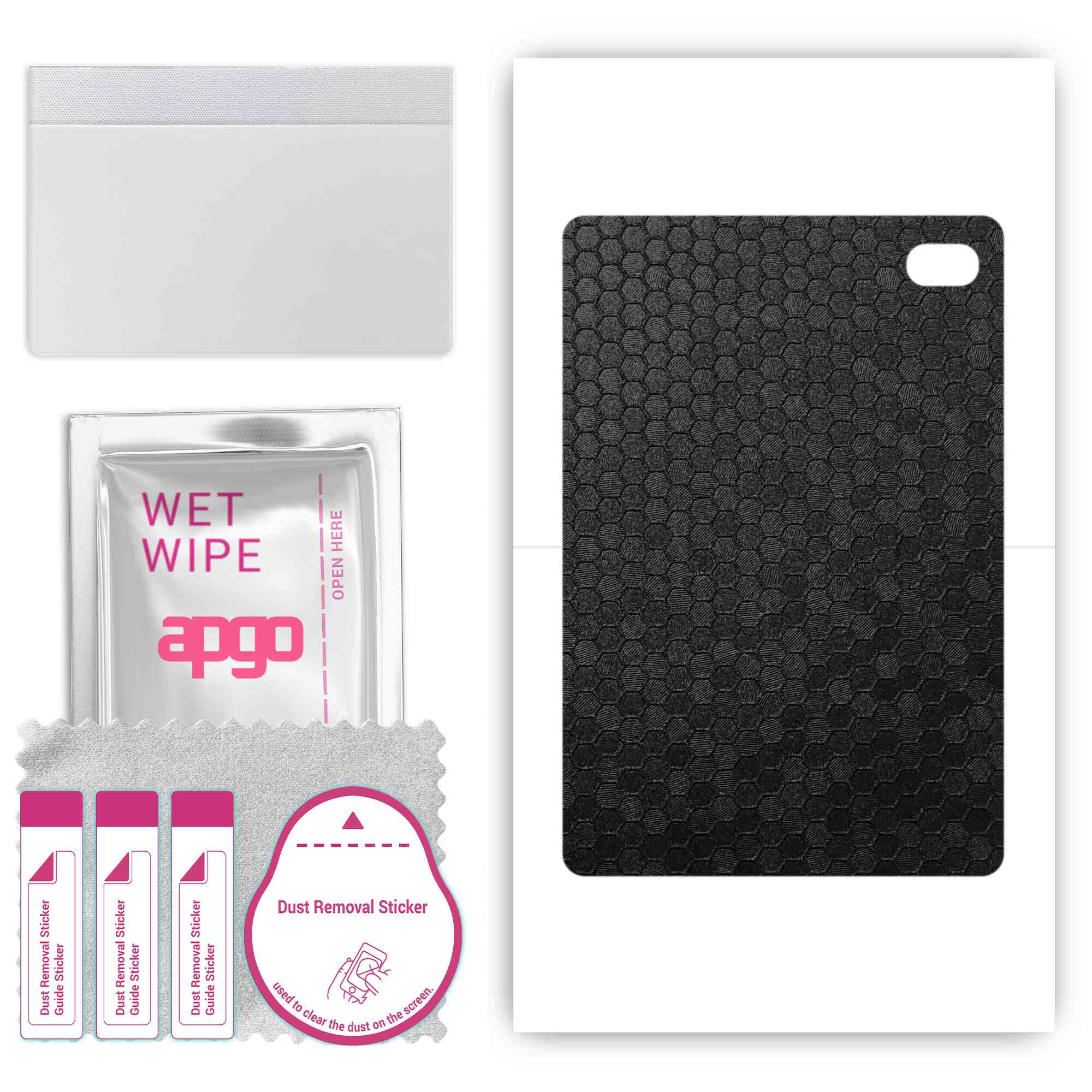 

apgo skin sticker film foil vinyl for the BACK compatible with Asus Apad 10 Pro, scratch-resistant, easy to install - Black Honeycomb