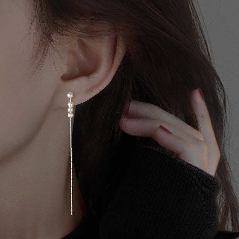 Pearl Ear Cable High-end Light Luxury Ear Cable New Trendy Earrings Temperament Famous