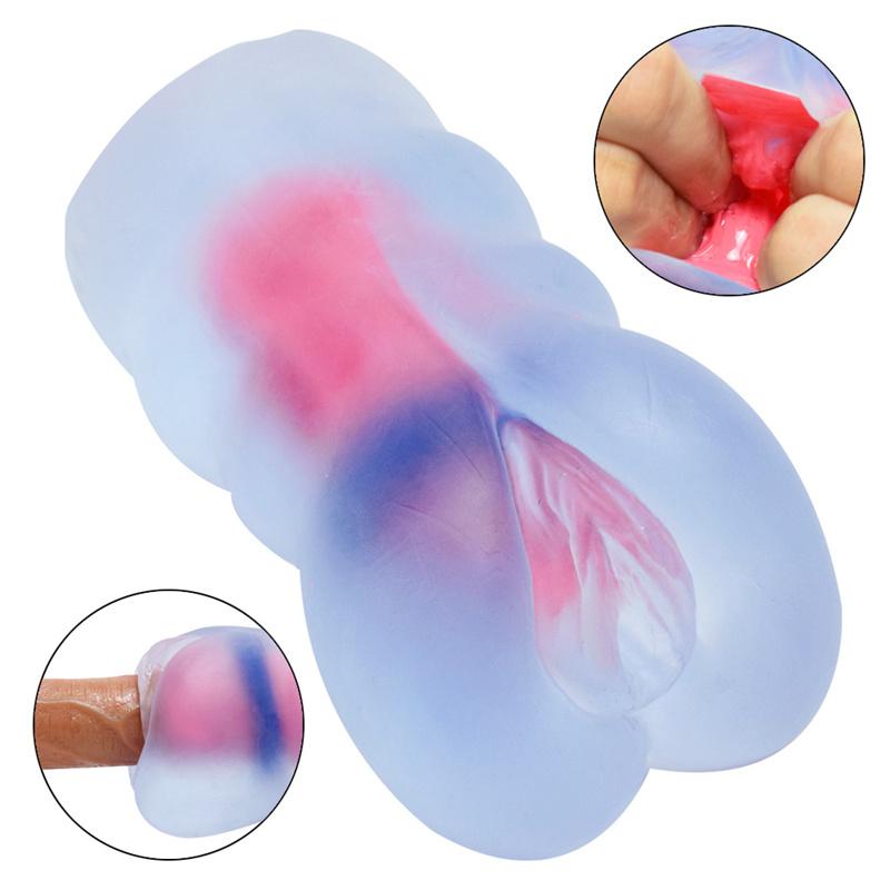 Demon Girl Transparent Blue Airplane Cup Male Inverted Model Forced Fake Vagina Famous Device Masturbation Device Adult Erotic Sex Products