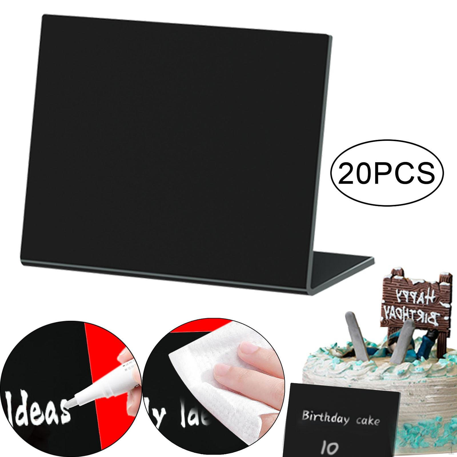 

20 акриловых меловых досок для настольного использования, L-образные карточки для рассадки, мероприятия чёрный