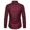 Men Shirt Plaid Print Long Sleeve Button Formal Single-breasted Warm Business Plus Size Autumn Top Male Clothes
