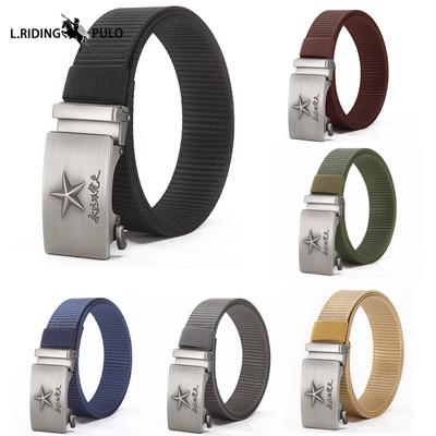 Herren Nylon Gürtel Militär Fan Outdoor Training Casual Herren Legierung Fünfzackiger Stern Hosen Gürtel
