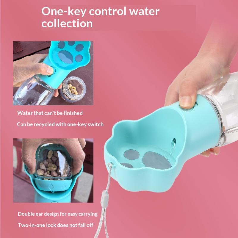 1Pcs Portable 2 In 1 Pet Water Bottle With Food Dispenser Dog Cat Travel Pet Water Cup Bottle For Outdoor Walking And Trips