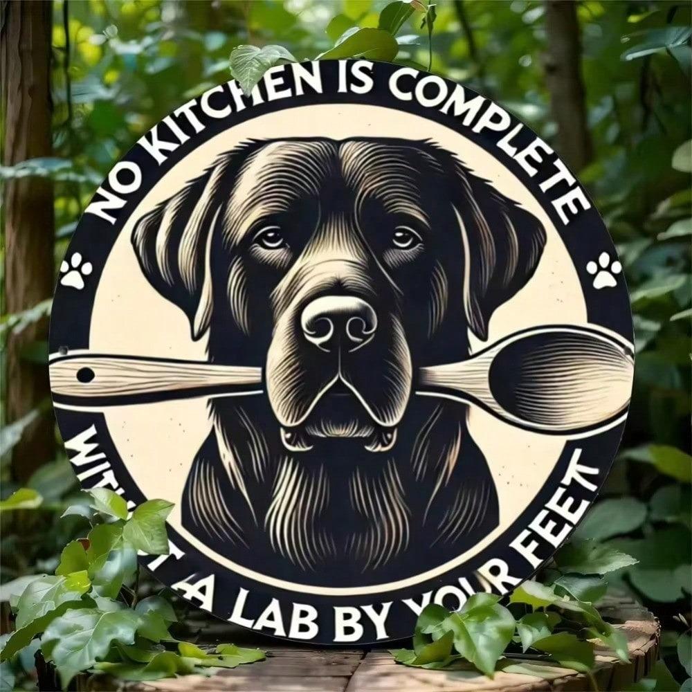 NostalgicDogArt Vintage Black Lab Waterproof Wall Decor for Homes, Patios & Pet Shops, Timeless Pet Art
