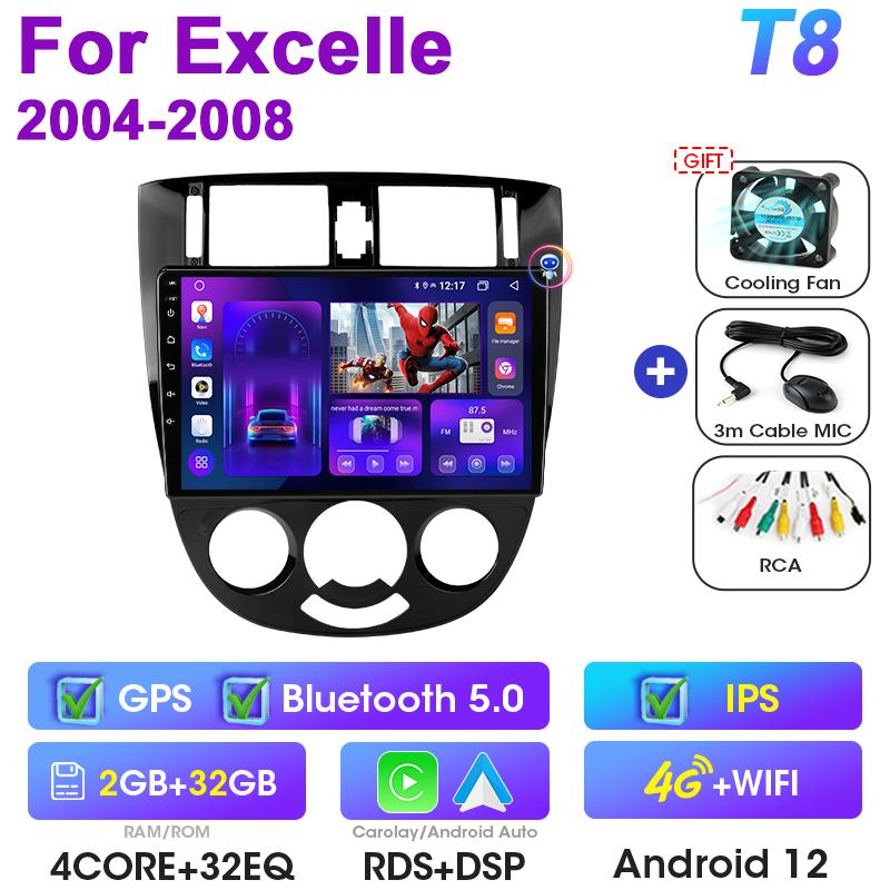 For Chevrolet Lacetti J200 For Buick Excelle Hrv For Daewoo Gentra 2 2 Din Android 12 Car Radio Multimedia Video Player Carplay