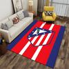 Red-Blue Striped Carpet with Emblem Suitable As a Non-slip Mat for the Living Room or Bedroom Sofa