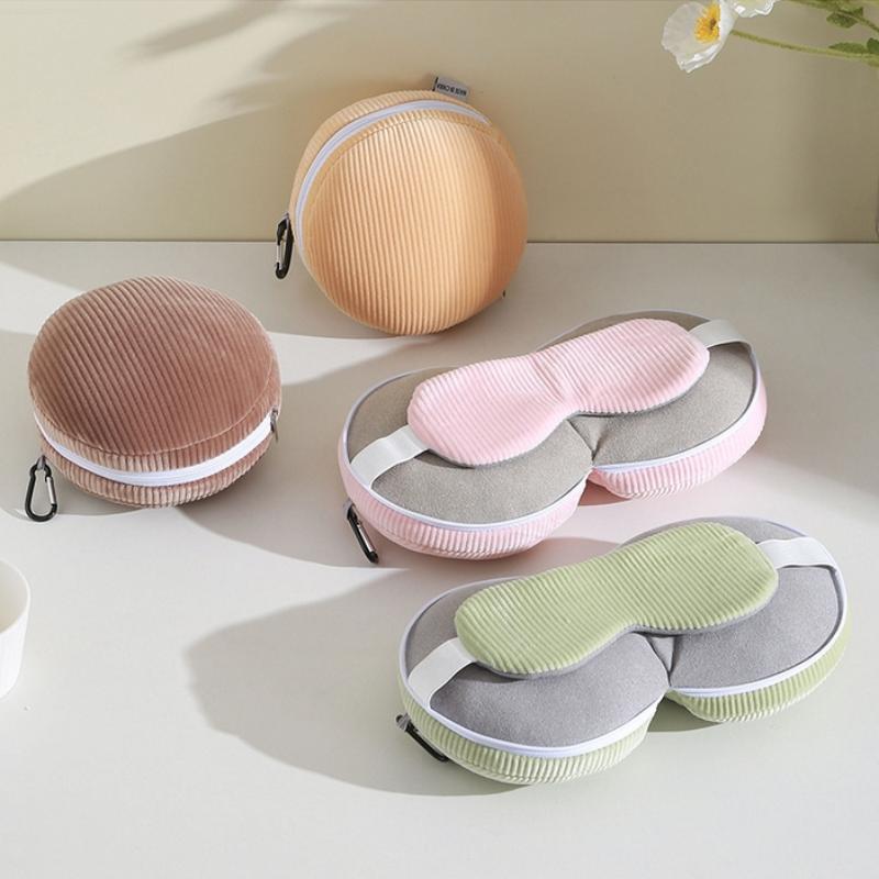 Eye Mask Soft 2 In 1 Eye Mask Pillow Foldable Multifunctional Travel Pillow Light-Blocking With Storage Hook Neck Pillows Kids