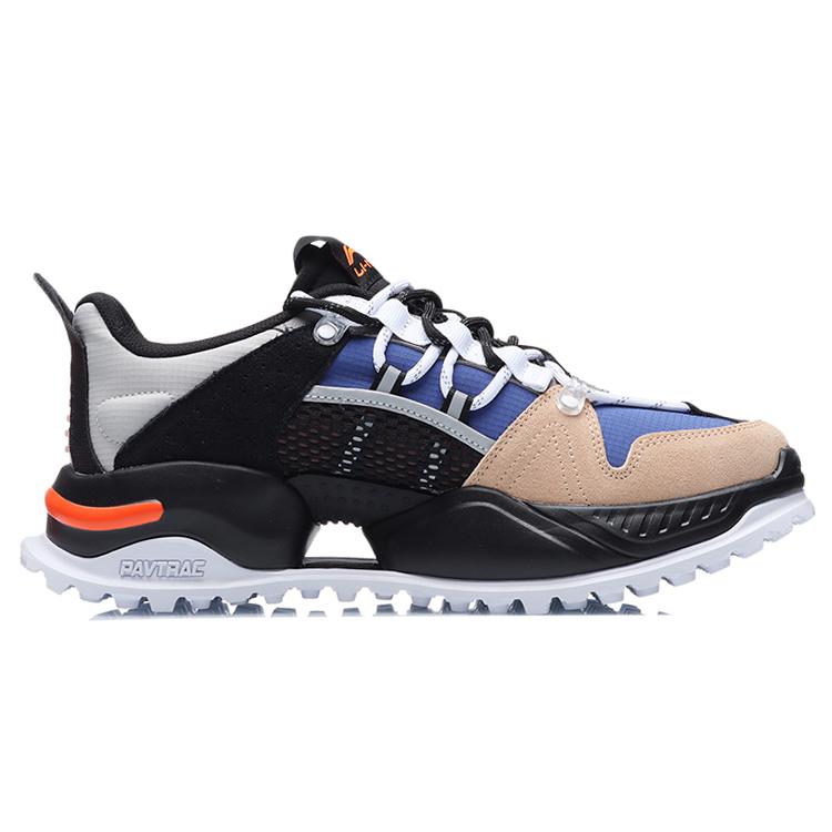 Li Ning Abrasion Resistant Thermal Low top Running Shoes Unisex Blue Apricot Black AGLR011-3