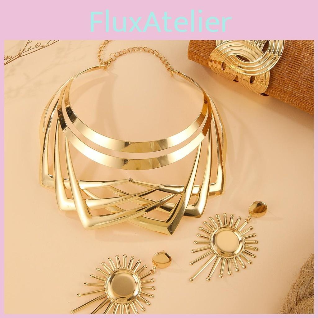 Jewelry Summer Stylish Set With Gold Finish Pendant Earrings Bracelets And Necklaces All For