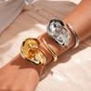 Personalized heavy industry metal feeling irregular flower opening bracelet fashion bracelet