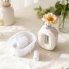 Oval Round Vase Container Mold DIY Resin Clay Molds Striped Vase Mold  Hydroponic Planter Crafts