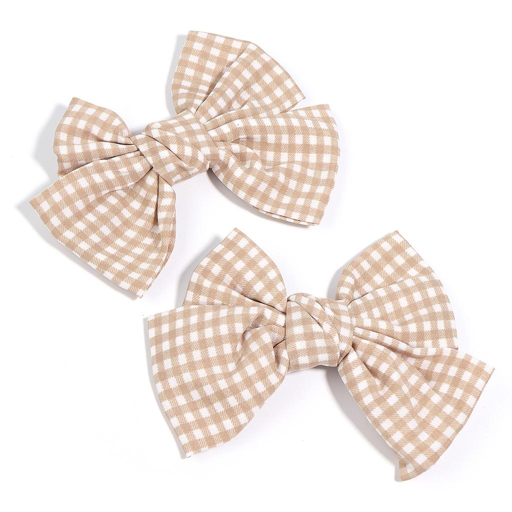 2 Pezzi/lotto Dolce Tessuto a Quadri Fiocco Design alla Moda Fiocchi Colorati per Cucito Fermaglio per Capelli Cerchietto Accessori per Capelli Regalo Forniture per Abbigliamento