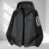 Men's Plus Size Fleece Hooded Jacket Color Block Zip Up Warm Casual Hoodie for Big Men