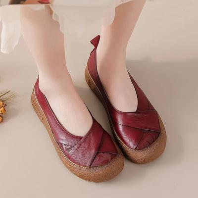 Zapatos planos nuevos de cuero auténtico para mujer, mocasines bajos, cómodos para mujer, zapatos descalzos para enfermera, bailarinas diarias