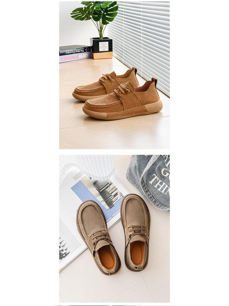 Men's Frosted Casual Wide Toe Breathable Loafers - Deodorant Pigskin Lining
