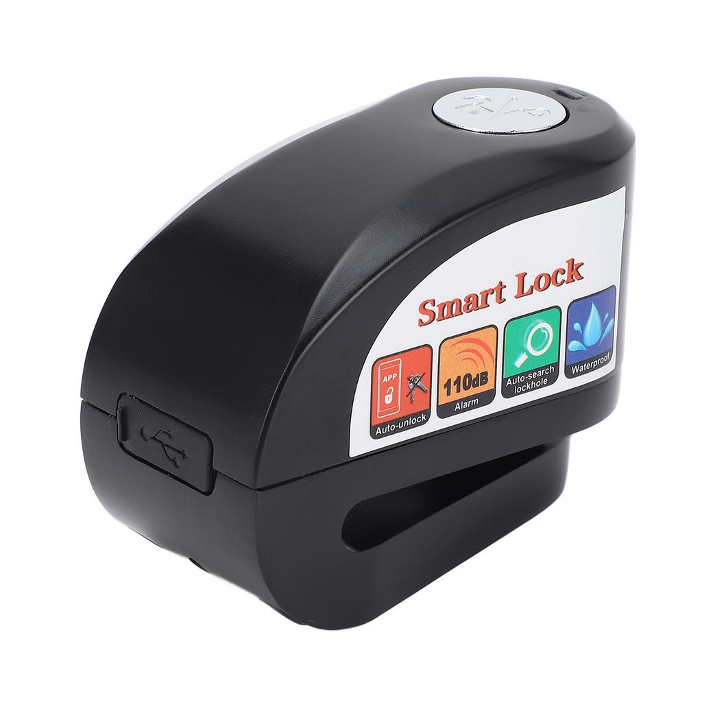 Trava de Disco para Motocicleta Bluetooth à Prova de Chuva Alarme de Alto Decibéis Trava de Disco de Roda de Segurança Inteligente para Motocicleta