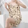 Japanese plaid suspender pajamas women can wear outside in summer with chest pads, loungewear, anti-bumping cotton and silk suit, advanced sense
