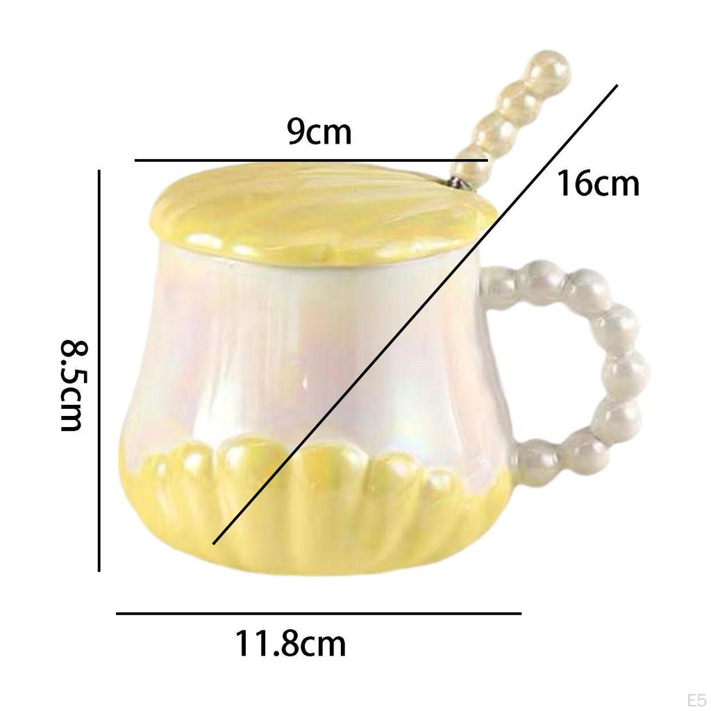 Seashell Ceramic Tea Cup Set with Cover