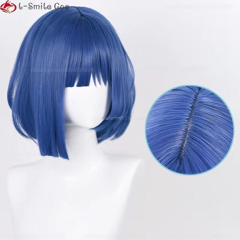 High Quality Yamada Ryo Cosplay Wig Anime 32cm Short Blue Wigs Heat Resistant Synthetic Hair Women Party Wigs + Wig Cap