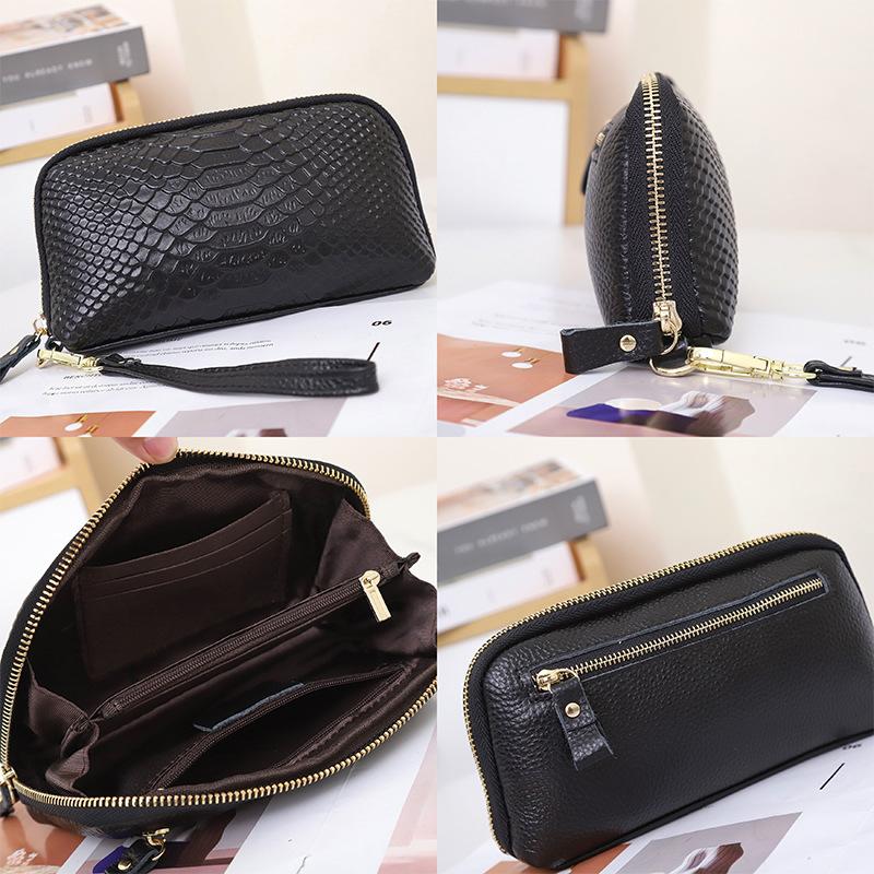 Oberste Schicht Rindsleder Rindsleder Geldbörse Nischenluxus Damenhandtasche Vielseitige Hand-Clutch Schlicht und modisch Handytasche