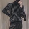 Men's Trendy Striped Slim Turtleneck Sweater for Autumn & Winter