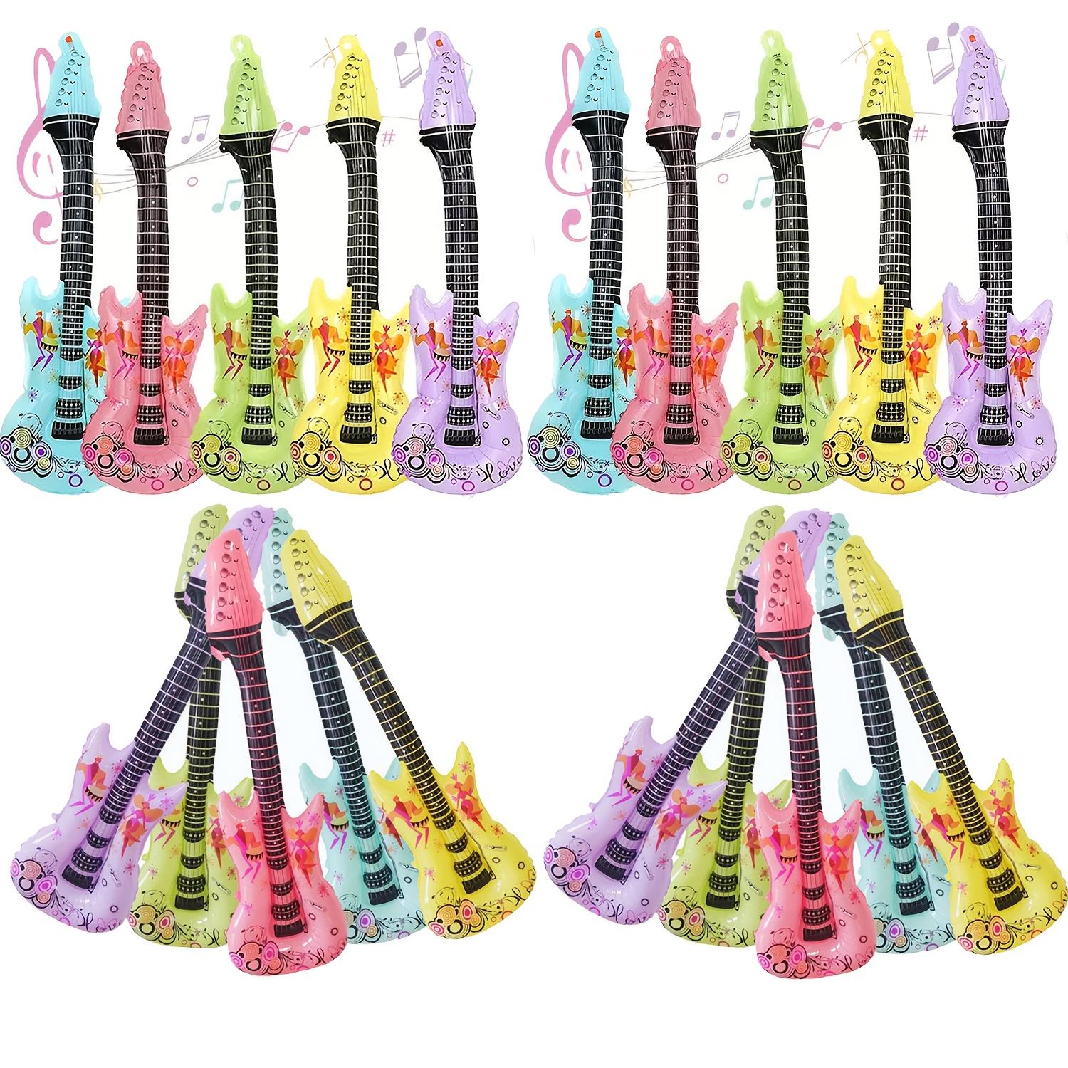 

10pcs Colorful Inflatable Guitar Rock Star Kids Guitar 80s 90s Musical Concert Theme Birthday Party Decor Guitar Balloon Props others