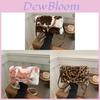 Plush Leopard Print Small Shoulder Bag With Top Flap For Daily Fashion