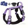 4 Point No Pull Dog Harness with Poop Bag Holder & Collapsible Bowl, Breathable Mesh Vest for Medium Large Dogs Outdoor Walking