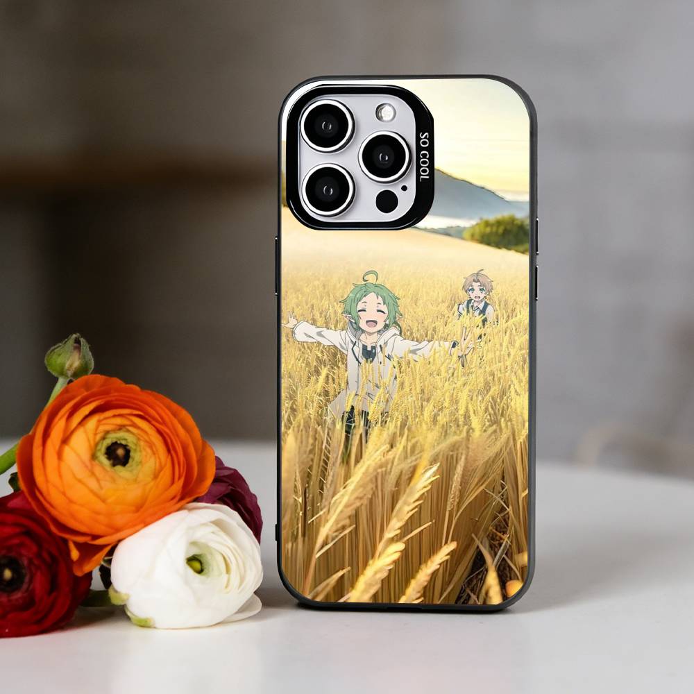 Custodia per Telefono Anime M-Mushoku T-Tensei Per iPhone 17,16,15,14,13,12,11 Plus,Pro Max,XS,Interno Rivestito Argento Colorato