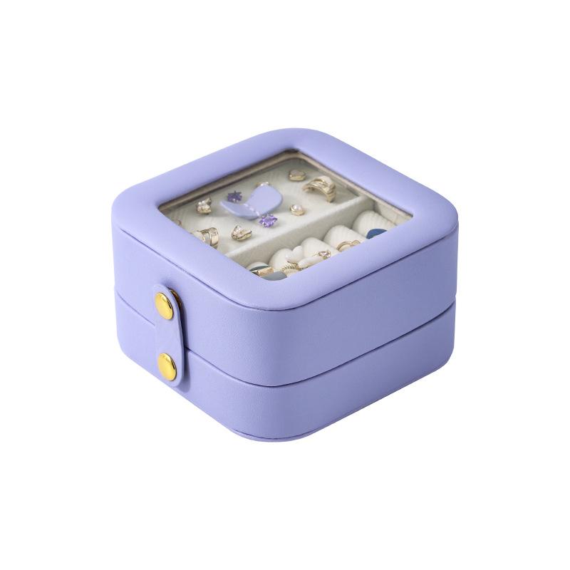 

Маленькие дорожные серьги-гвоздики, кольца, ожерелья, шкатулки для хранения ювелирных изделий, портативные многослойные шкатулки для хранения ювелирных изделий S фиолетовый