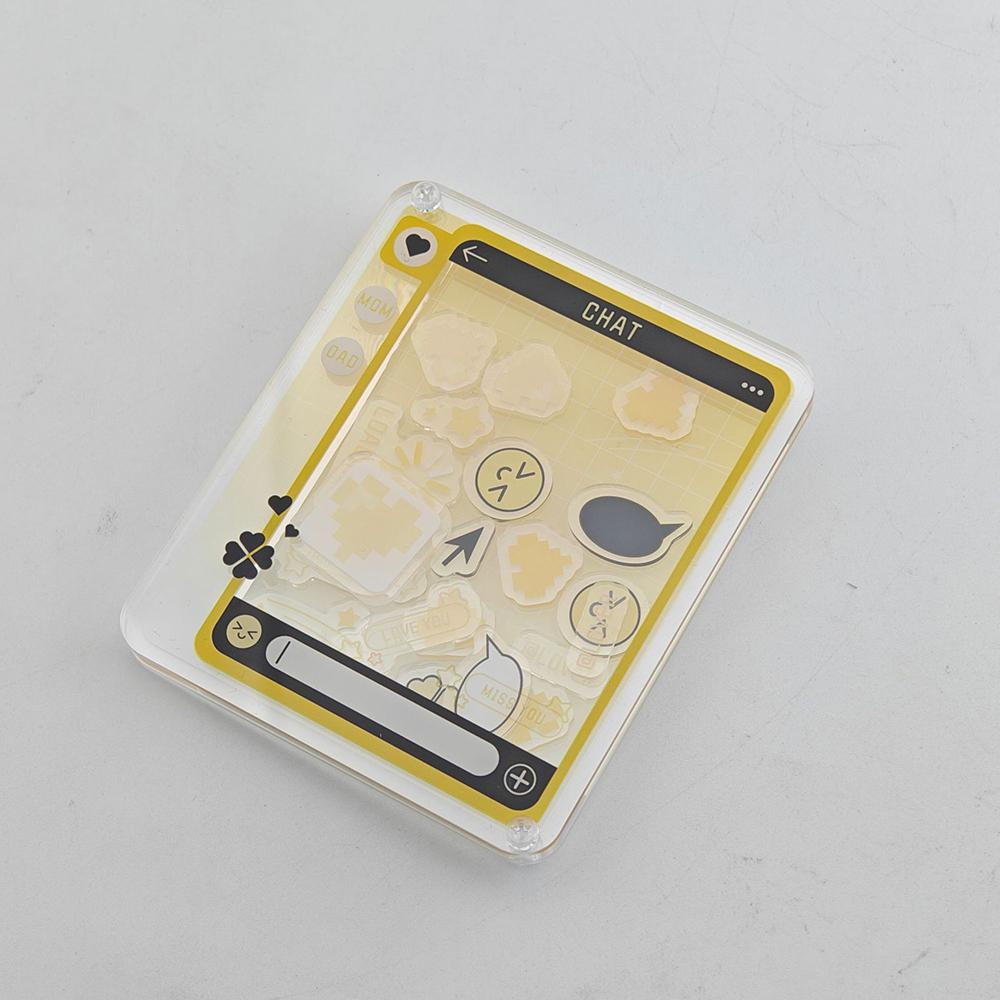 

Акриловая рамка для хранения карт Настольная Милый Долина Красота Дисплей Коробка для хранения Двумерный Креативный Настольный Декор Украшения жёлтый