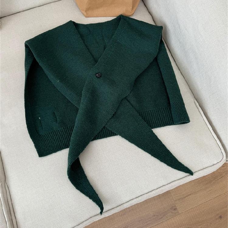 Stylish Cropped Shoulder Wrap Scarf Lightweight Polyester Shawl Elegant Women's False Collar Fashion Outerwear