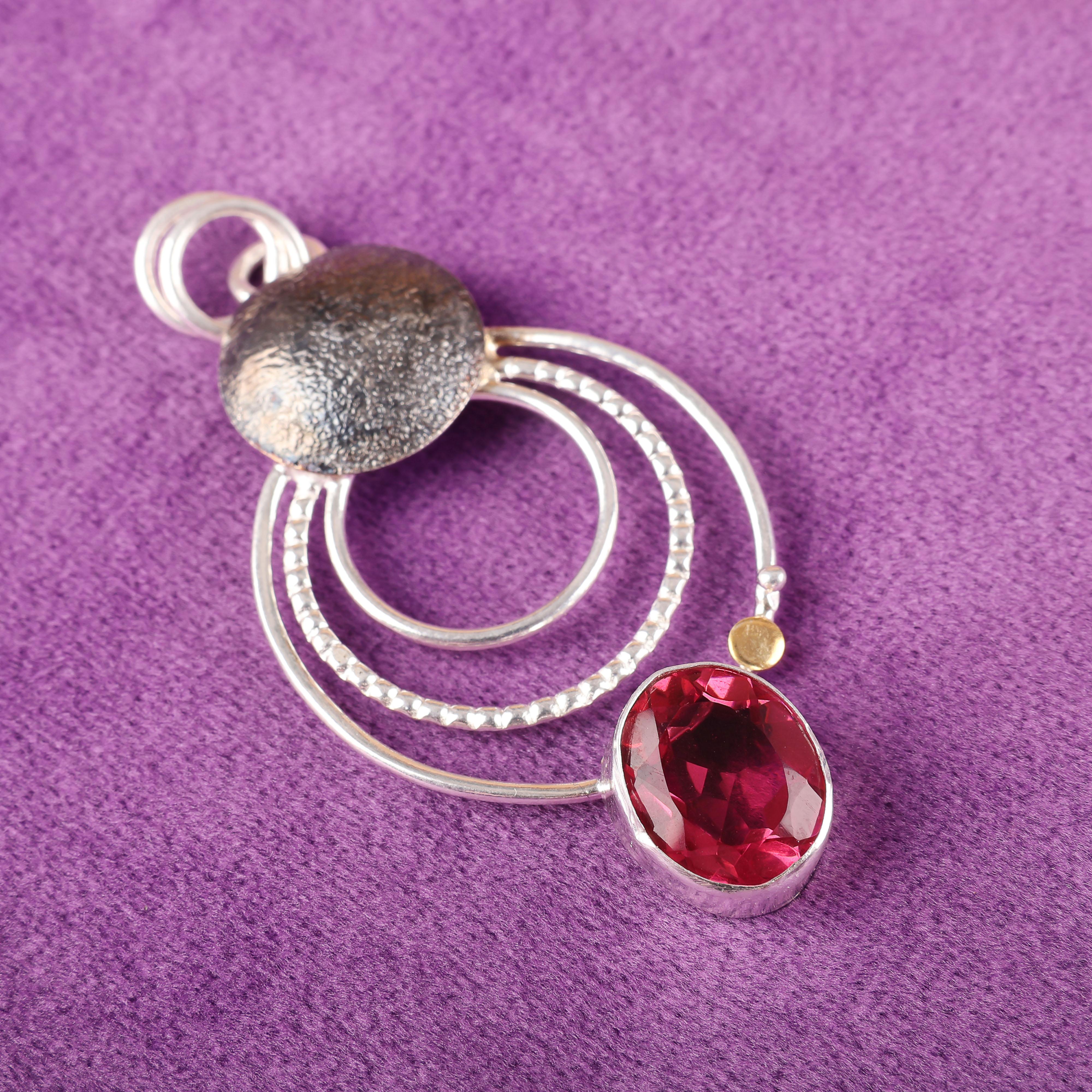 

Ювелирные изделия из розового рубеллита, подвеска из стерлингового серебра 925 пробы, очаровательная подвеска ручной работы, богемная подвеска с рубеллитом в подарок бабушке 2.32 Inches розовый