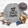 SCHNAUZER MOM Women's Round Neck Letter Print Loose Long Sleeve Hoodie
